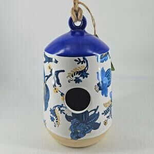 Evergreen garden ceramic bird house floral birdhouse functional ?